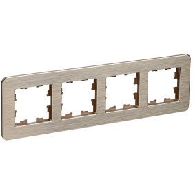 IEK BRITE DECOR Шампань металл. скругл.угол Рамка 4-м РУ-4-1-Бр RE AL