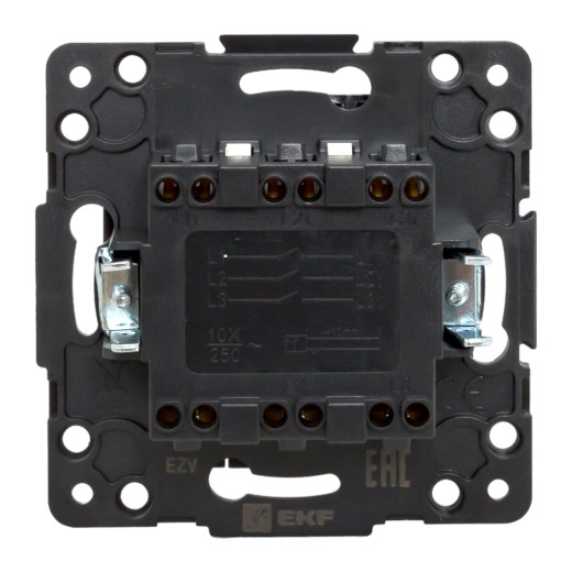Стокгольм Механизм Выключателя 3-кл. 10А автоматические клеммы черный EKF PROxima