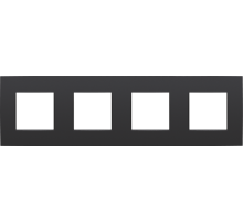 Niko Intense Черный матовый Рамка на 4 поста