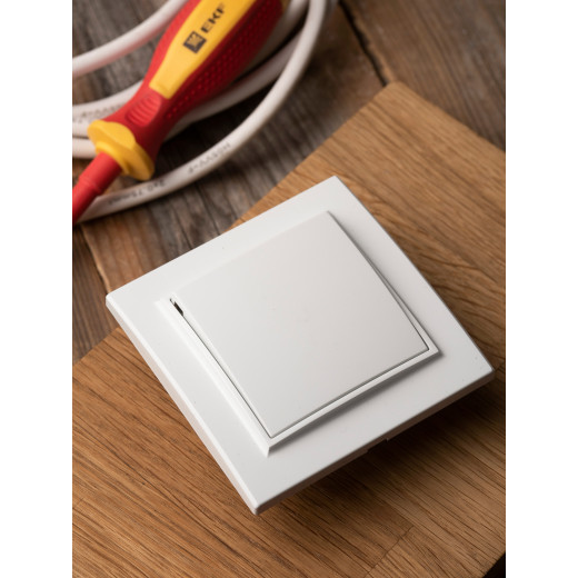 Минск Выключатель 1-клавишный СП,10А, белый EKF Basic