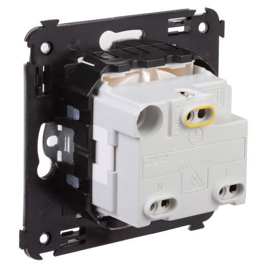 Розетка с крышкой в стену, 2P+E, с з/ш, Avanti, белое облако