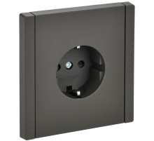 IEK FORTE&PIANO Серый Розетка с/з со шт безвинтовое крепление 16А FP313