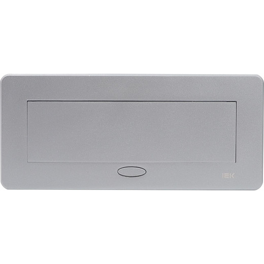 PRIMER Блок розеточный с выдвиж. крышкой 6 мод. сереб. IEK