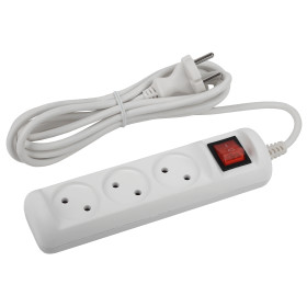 ЭРА Удлинитель электрический  U-3s-1,5m-2x1 без заземления c выключателем 3 розетки 1,5м ПВС 2x1мм2 10А