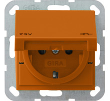 Gira Розетка с зазем конт крышк и надп ZSV System 55 оранжевый