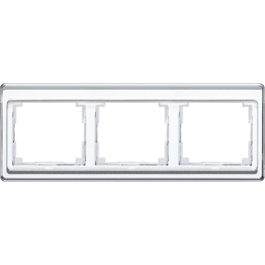 Рамка для горизонтальной установки, 3 поста, акриловое стекло, белый, SL500