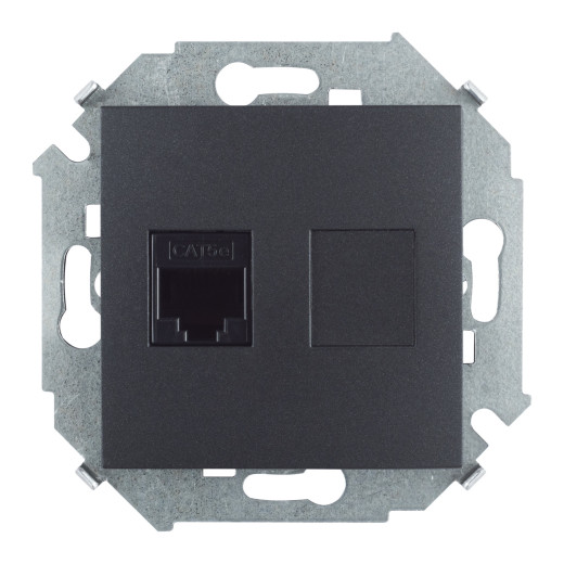 Розетка компьютерная RJ45 кат.5е (АМР),графит