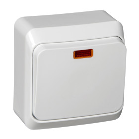 Systeme Electric Этюд наруж Бел Выключатель 1-клавишный с подсветкой