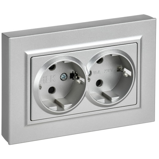 BRITE Роз. 2-я с з/к/ш пл 16А в сб. РСшПл12-3-БрА алюм. IEK