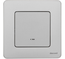 Legrand/Daccord INSPIRIA Алюминий Выключатель одноклавишный с подсветкой/индикацией 10 AX - 250 В.