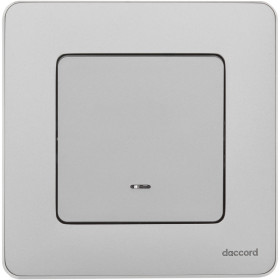 Legrand/Daccord INSPIRIA Алюминий Выключатель одноклавишный с подсветкой/индикацией 10 AX - 250 В.