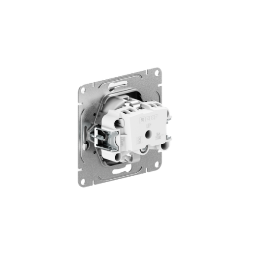 Механизм розетки, 16А, с заземлением, без шторок, белый Эпика EKF