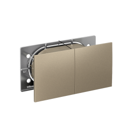 Systeme Electric AtlasDesign Шампань Розетка с/з двойная, со шторками, с крышкой, 16А, в сборе