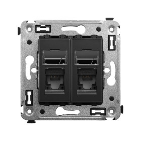 DKC Avanti Компьютерная розетка RJ-45 в стену, кат.6 двойная, 