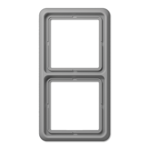 Рамка для вертикальной и горизонтальной установки ударопрочная, 2-кратная, серая