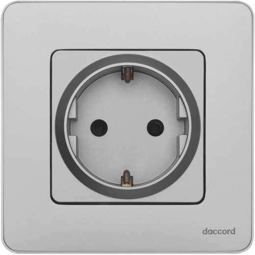 Розетка с заземлением - Legrand/Daccord Inspiria - со шторками 16А 250В винтовые зажимы - алюминий