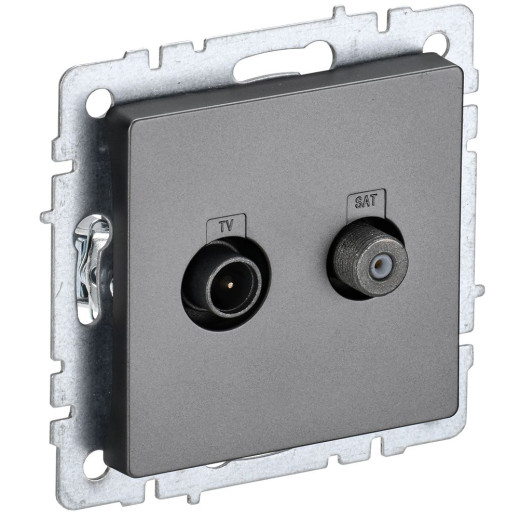 BRITE Роз. двойная TV+SAT РТВ/РСп12-БрС сталь IEK