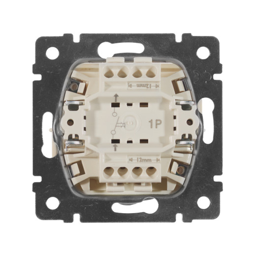 Выключатель кнопочный одноклавишный - Legrand Valena - 10А 250В схема 1P безвинтовые зажимы - слоновая кость