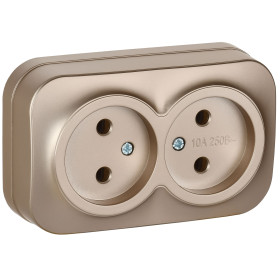 IEK GLORY Роз. 2-я без з/к/ш о/у 10А РС22-2-ХШм шамп. м.