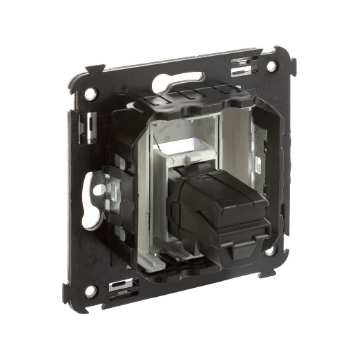 HDMI розетка одинарная в стену, тип А-А, Avanti, закаленная сталь