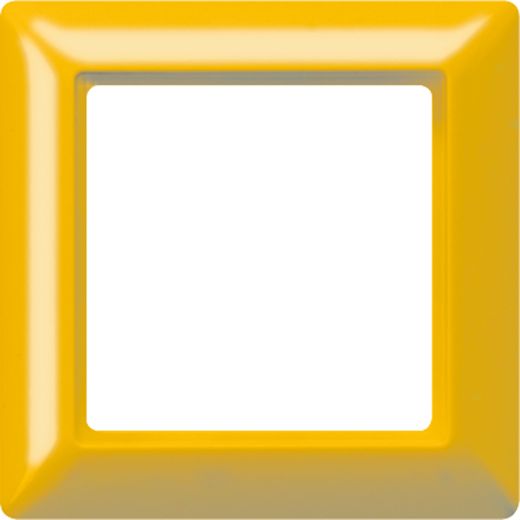 Рамка 1-кратная для вертикальной и горизонтальной установки, термопласт, желтая