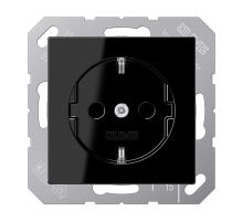 JUNG SCHUKO Штепсельная розетка 16A 250V~ термопласт чёрный