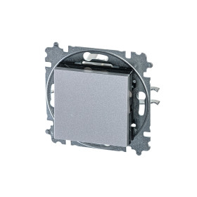 ABB EPJ Levit серебро / дымчатый чёрный Переключатель 1-клавишный