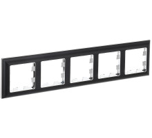 IEK BRITE DECOR Черный/хром 3D-форма Рамка 5-м РУ-5-Бр