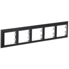 IEK BRITE DECOR Черный/хром 3D-форма Рамка 5-м РУ-5-Бр