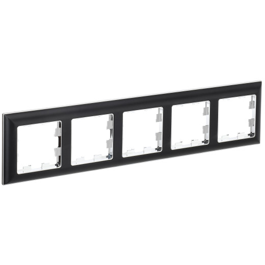 BRITE Рамка 5-мест. РУ-5-Бр хром/черн. IEK