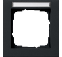 Gira E2 Черный Рамка 1-ая с полем для надписи