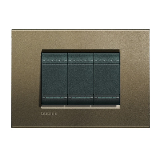 Livinglight Рамка прямоугольная, 3 модуля, цвет Коричневый шелк