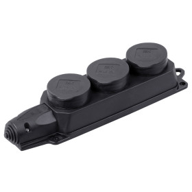 IEK OMEGA РБ33-1-0м Розетка (колодка) трехместная с защитными крышками IP44