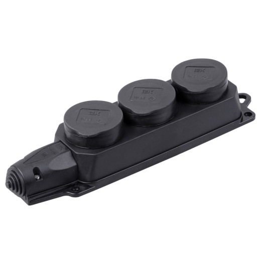 РБ33-1-0м Розетка (колодка) трехместная ОМЕГА IP44 IEK