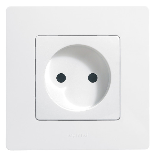 Розетка без заземления - Legrand Etika - без шторок 16А 250В винтовые зажимы - белый