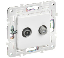 IEK SKANDY Арктический белый Розетка двойная TV+SAT SK-A13W