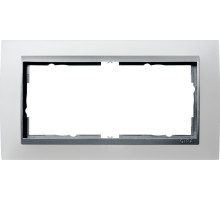 Gira Event Opaque Белый матовый/Алюминий Рамка 2-ая без перегородки