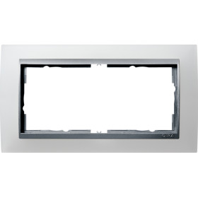 Gira Event Opaque Белый матовый/Алюминий Рамка 2-ая без перегородки