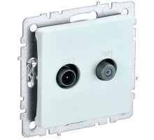 IEK BRITE BASE Жемчуг Розетка двойная TV+SAT РТВ/РСп12-БрЖ