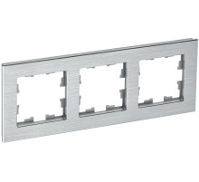IEK BRITE DECOR Алюминий металл Рамка 3-м РУ-3-1-БрА