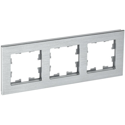 BRITE Рамка 3-мест. РУ-3-1-БрА металл алюм. IEK