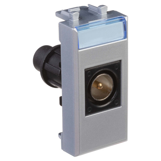 Розетка TV одиночная модульная, Avanti, закаленная сталь, 1 модуль