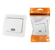 TDM Выключатель 1-кл. с подсветкой 10А белый 