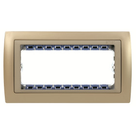 Simon 82 Centr. Шампань/Шампань Рамка с суппортом на 8 узких модулей