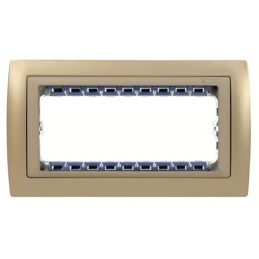 Рамка с суппортом на 8 узких модулей, S82C, шампань - шампань