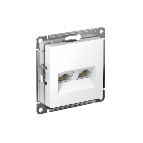 Systeme Electric AtlasDesign Бел Розетка двойная компьютерная RJ45+RJ45, кат.5E, механизм