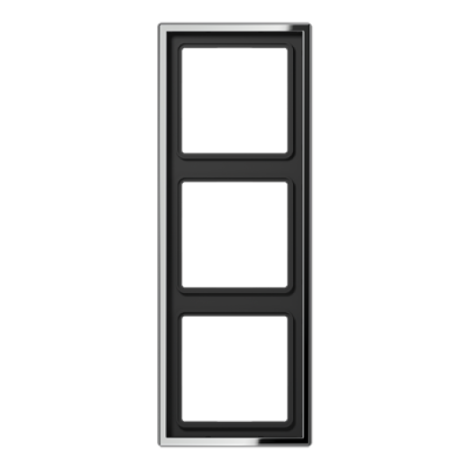 Рамка для вертикальной и горизонтальной установки, 3 поста, металл, хром, GCR