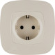 Valena ALLURE.Силовая розетка 2К+З 16А 250В с защитными шторками.Безвинтовые зажимы.С лицевой панелью.Слоновая кость