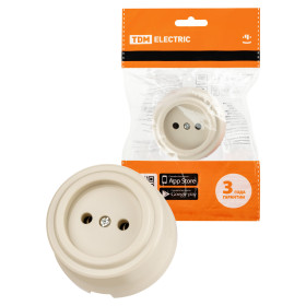 TDM Розетка 2П 10А 250В сл. кость «Виви»