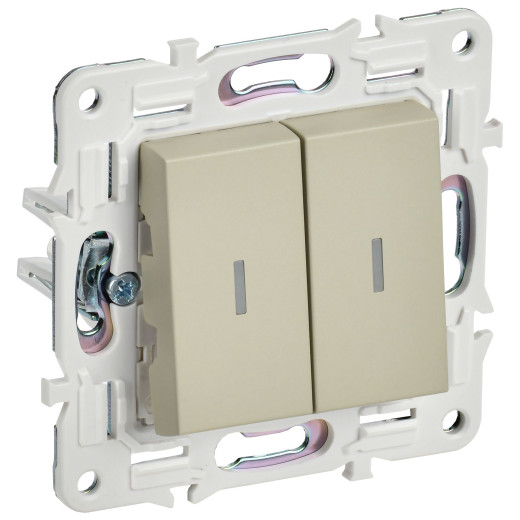 SKANDY Выключ. 2-кл. с инд. 10А SK-V09B беж. IEK